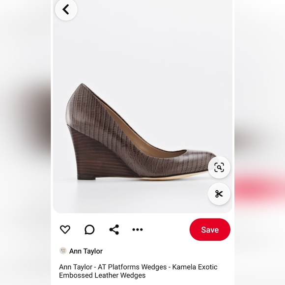 Ann Taylor Platform Wedges Kamela Exotic Embossed Leather Wedges SZ 7 - Picture 8 of 9